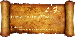 Luria Feliciána névjegykártya
